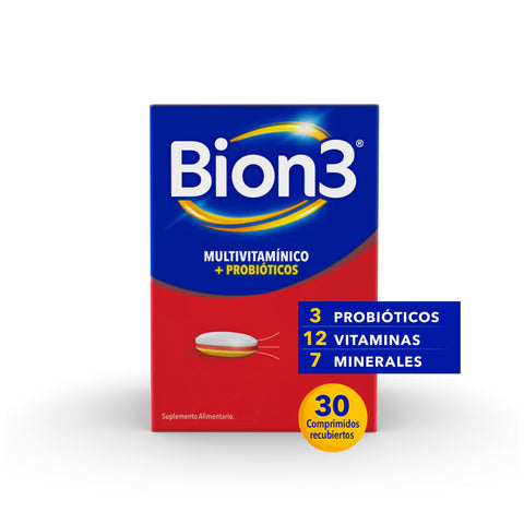 Bion3 x 30 comprimidos Multivitamínico con Probióticos