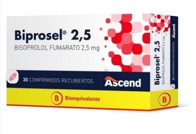 Biprosel Bisoprolol 2,5 Mg 30 Comprimidos Recubiertos Ascend 