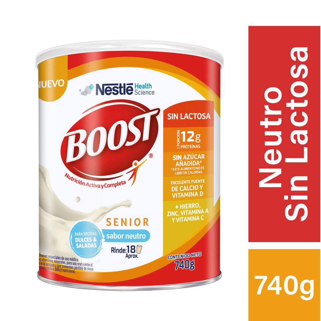 Boost Senior Sin Lactosa sin Sabor 740 g Nestle 