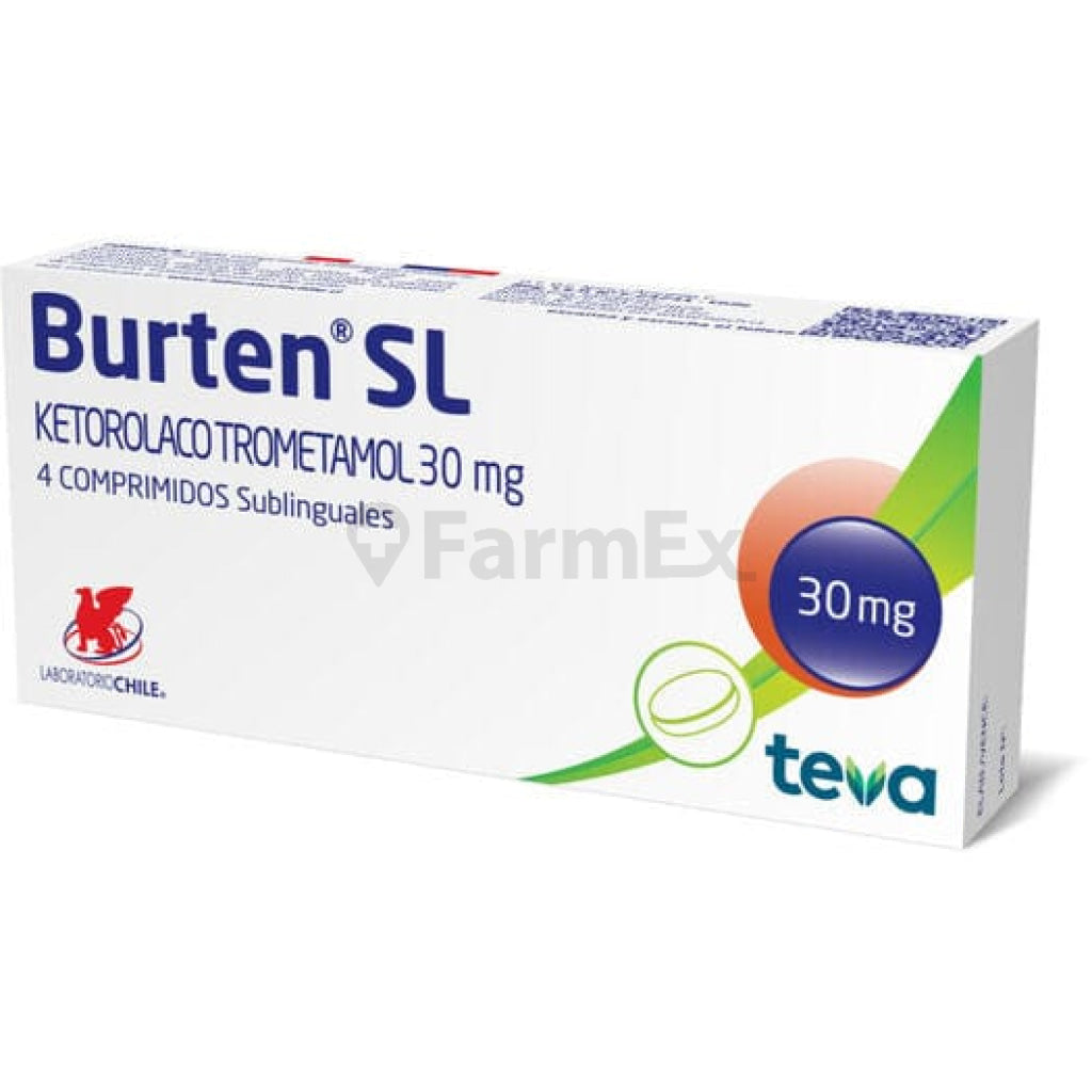 Burten SL 30 mg x 4 comprimidos LABORATORIO CHILE 