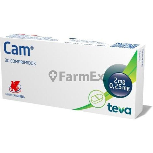 Cam Dexclorfenamina Maleato 2,0 mg / Betametasona 0,25 mg x 30 comprimidos Farmex-Chile Salud-Persistente 