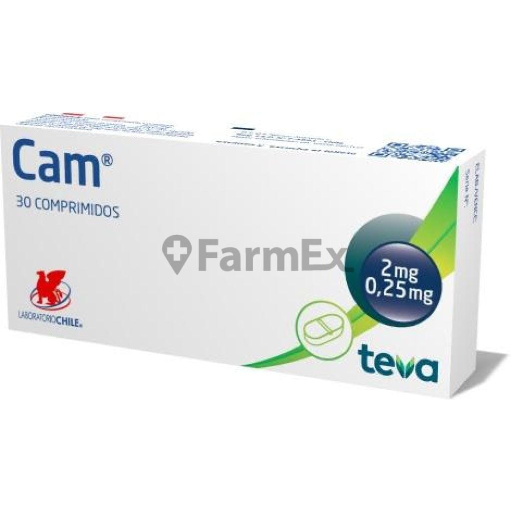 Cam Dexclorfenamina Maleato 2,0 mg / Betametasona 0,25 mg x 30 comprimidos Farmex-Fonasa-Persistente 