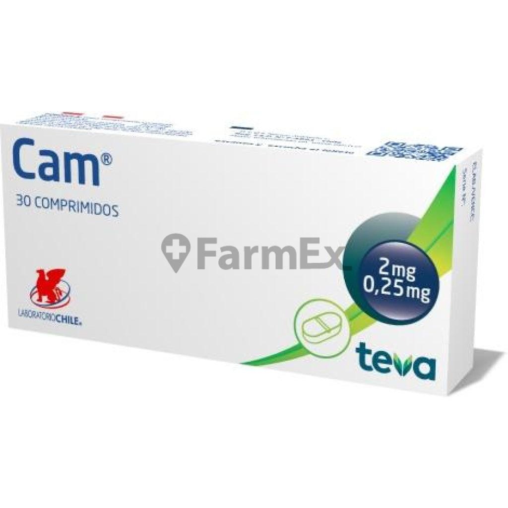 Cam Dexclorfenamina Maleato 2,0 mg / Betametasona 0,25 mg x 30 comprimidos.