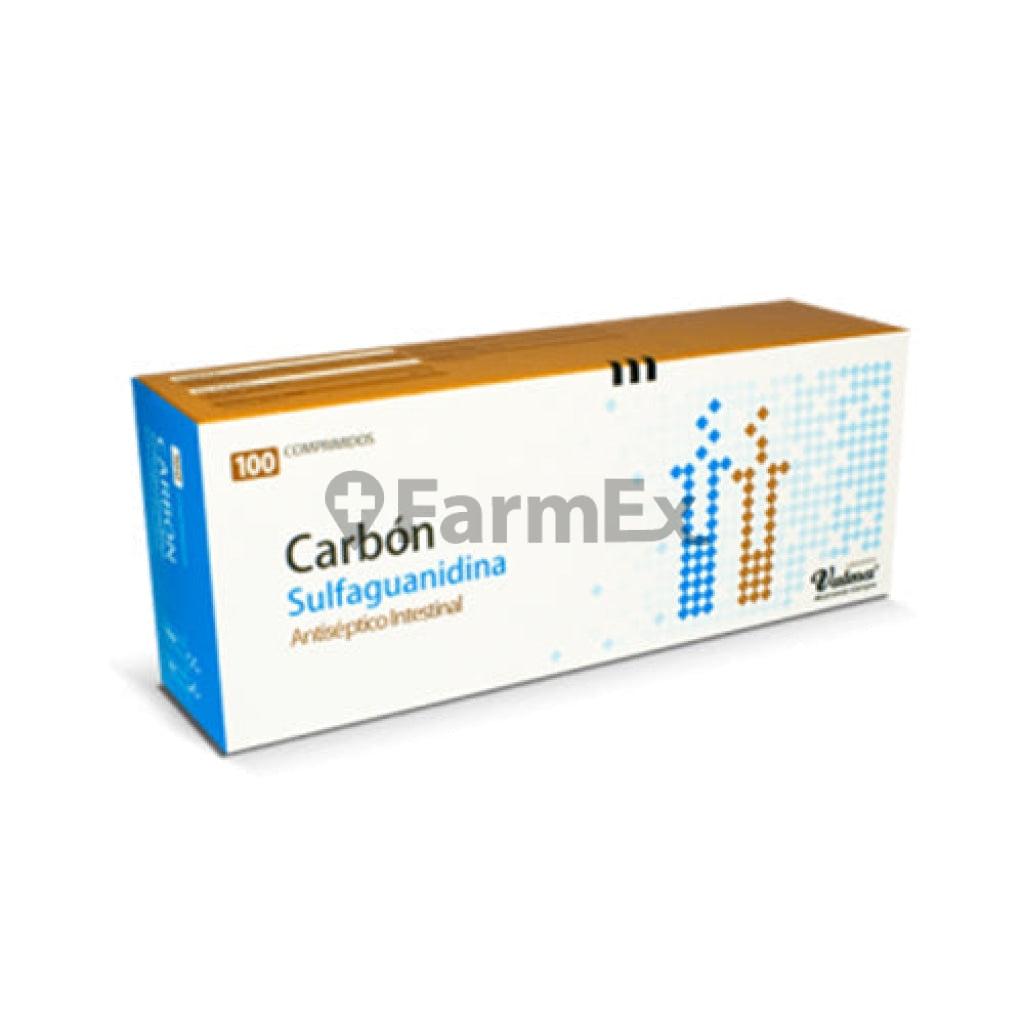 Carbón Sulfaguanidina x 100 comprimidos.