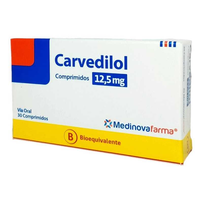 Carvedilol 12,5 mg x 30 comprimidos "Ley Cenabast" medinovafarma 