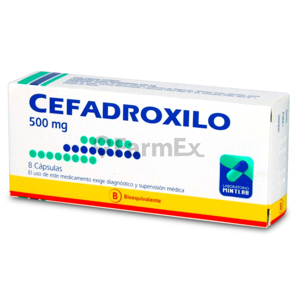 Cefadroxilo 500 mg x 8 cápsulas Farmex-Fonasa-Persistente 