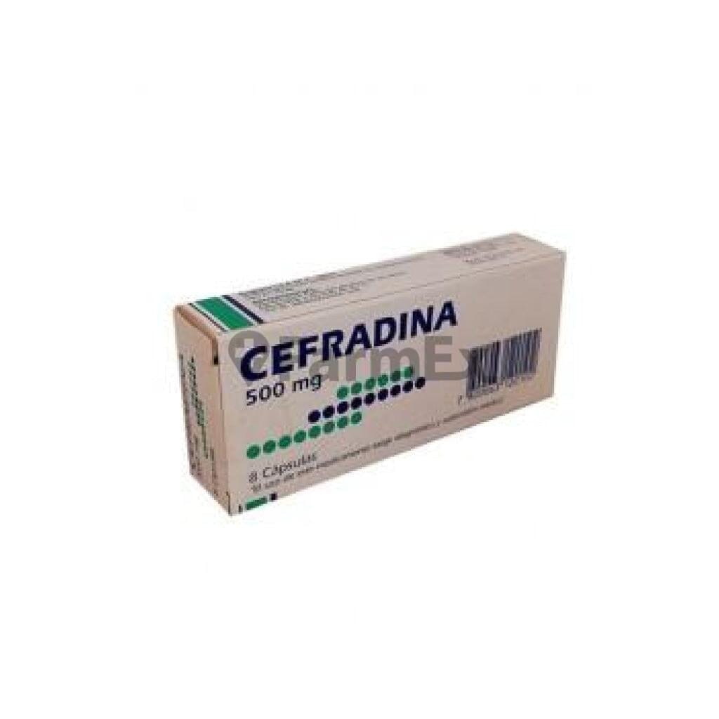 Cefradina 500 mg x 8 cápsulas Farmex-Fonasa-Persistente 