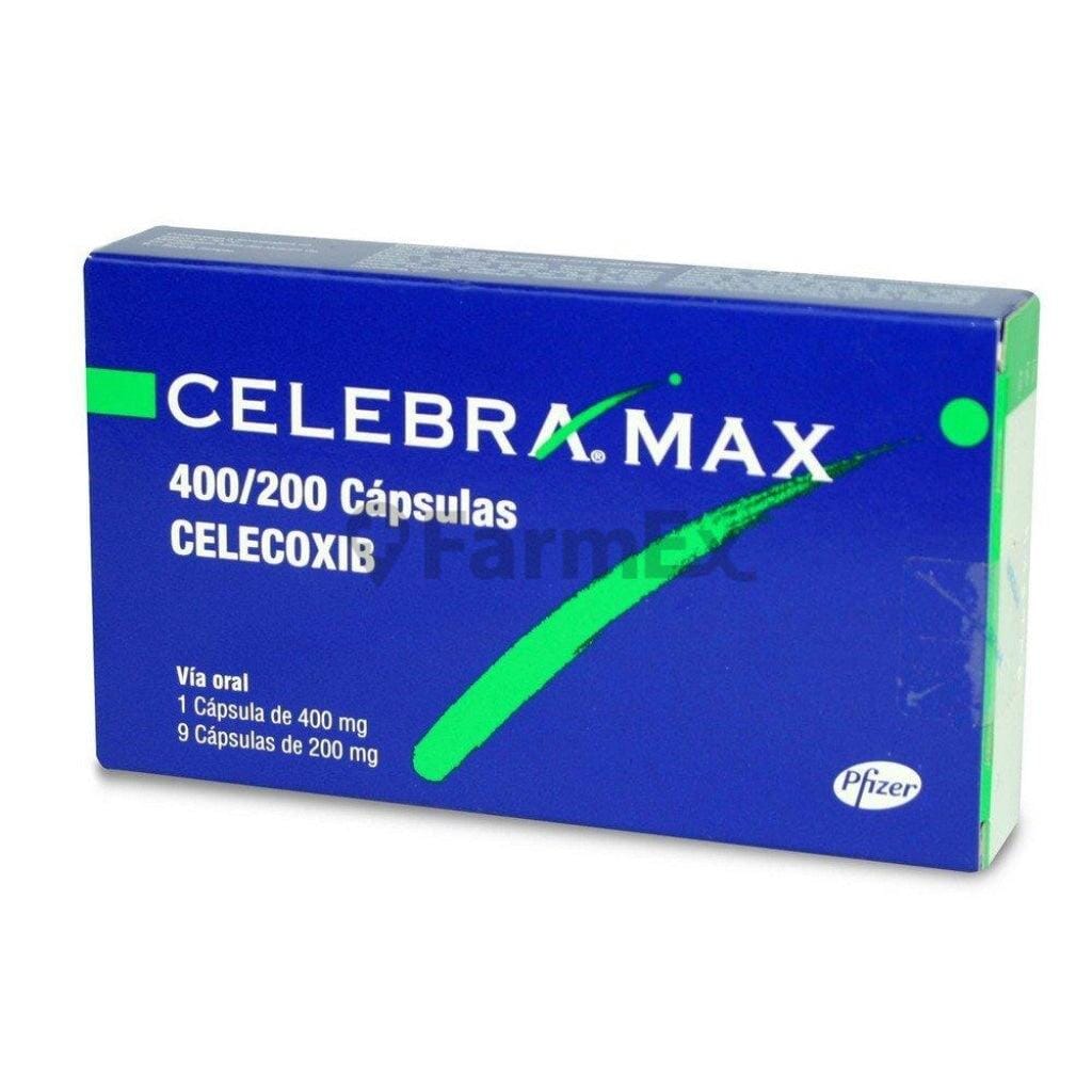 Celebra Max 400 mg / 200 mg x 1 + 9 cápsulas respectivamente Farmex-Consorcio-Persistente 