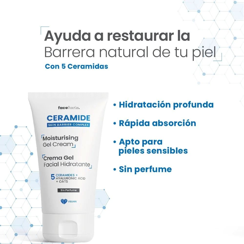 CERAMIDE Crema Gel facial Hidratante 50 mL Facefacts 