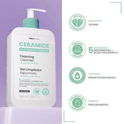 CERAMIDE Gel Limpiador Espumoso 236 mL Piel Grasa Farmex-Pluxee-Persistente 