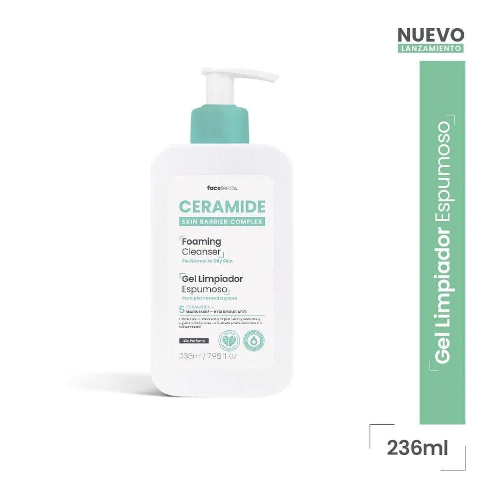 CERAMIDE Gel Limpiador Espumoso 400 mL Piel Grasa Farmex-Fonasa-Persistente 