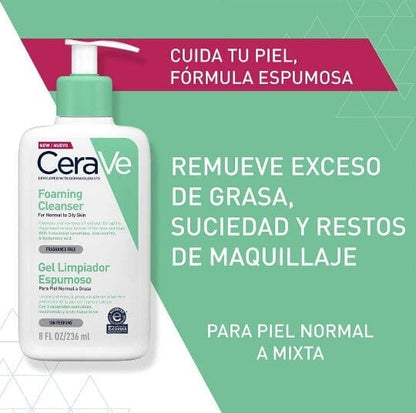Cerave Gel Limpiador Espumoso x 236 mL Farmex-Fonasa-Persistente 