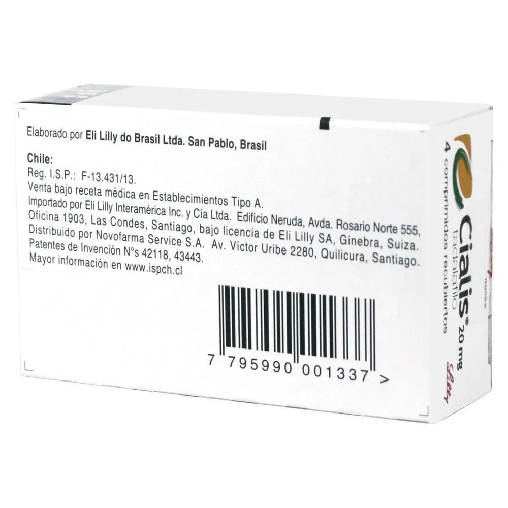 Cialis 20 mg x 4 comprimidos ELI-LILLY 