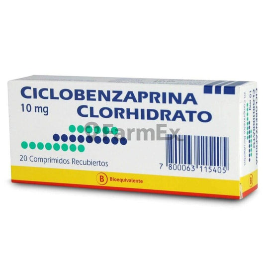 Ciclobenzaprina 10 mg x 20 comprimidos Farmex-VidaTres-Persistente 
