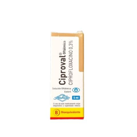 Ciproval Solución Oftálmica 0,3 % x 5 mL Farmex-MiaHealth-Persistente 