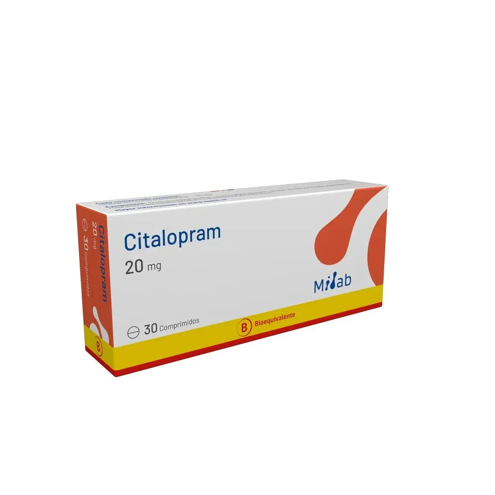Citalopram 20 mg x 30 comprimidos.