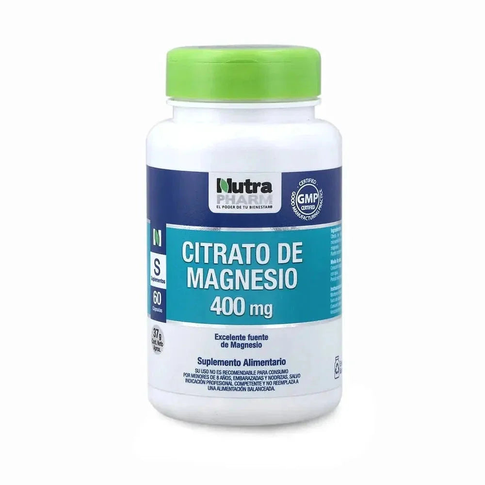 Citrato de Magnesio 400 mg x 60 cápsulas.
