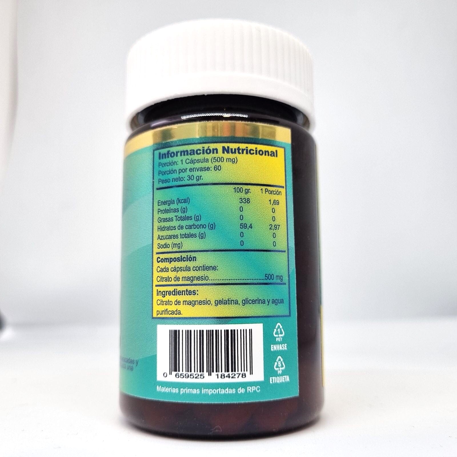Citrato de Magnesio 500 mg x 60 cápsulas Green medical 