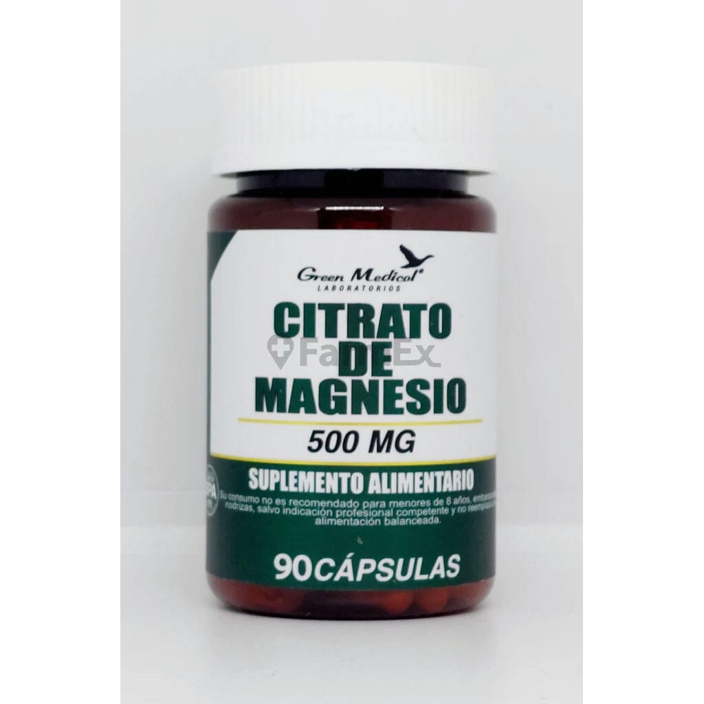 Citrato de Magnesio 500 mg x 90 cápsulas Green medical 