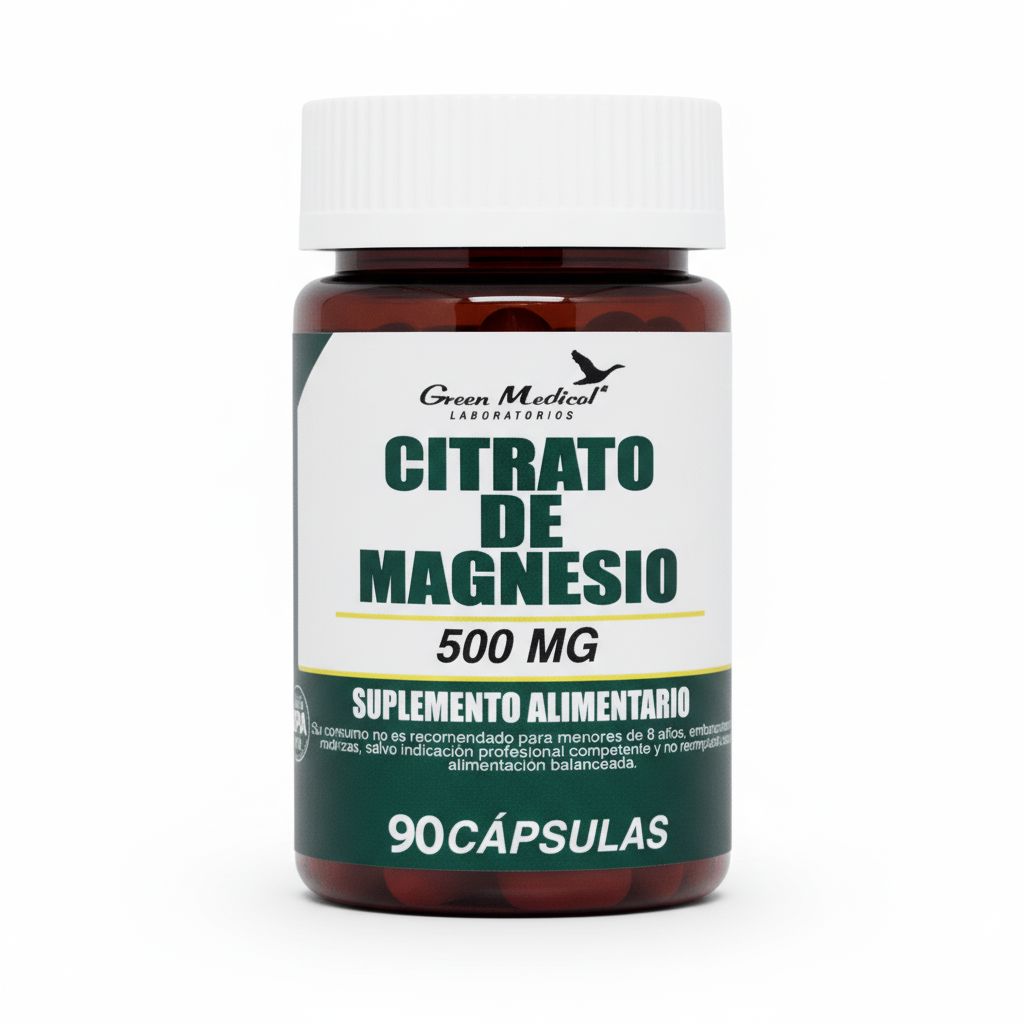 Citrato de Magnesio 500 mg x 90 cápsulas Green medical 