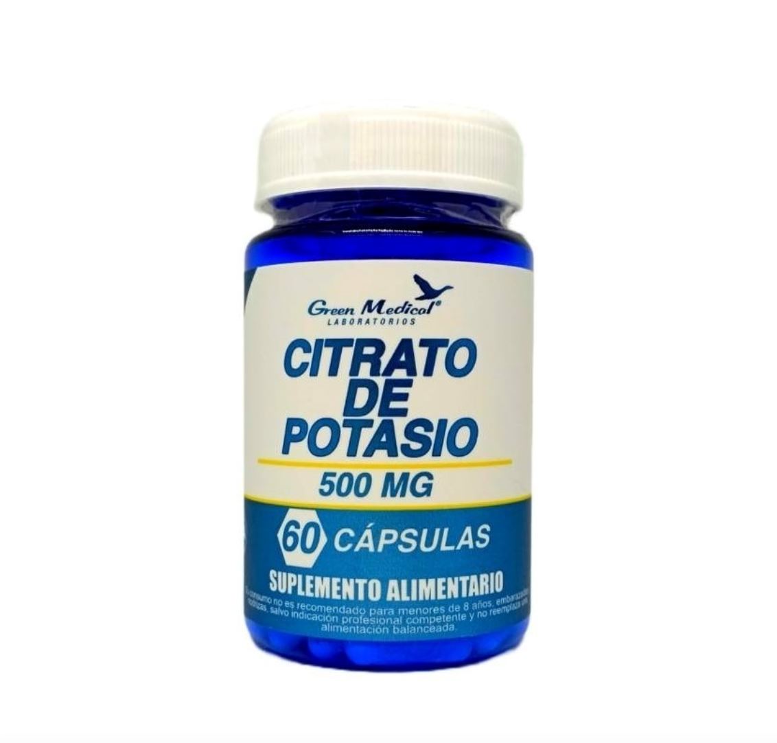 Citrato de Potasio 500 mg x 60 cápsulas Green medical 