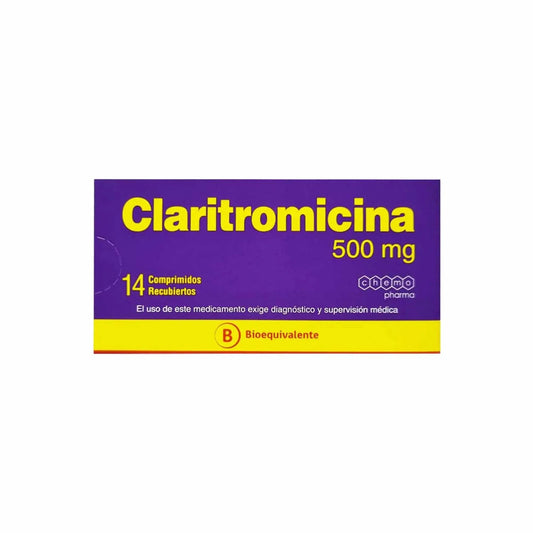 Claritromicina 500 mg x 14 comprimidos "Ley Cenabast" Chemo Pharma 