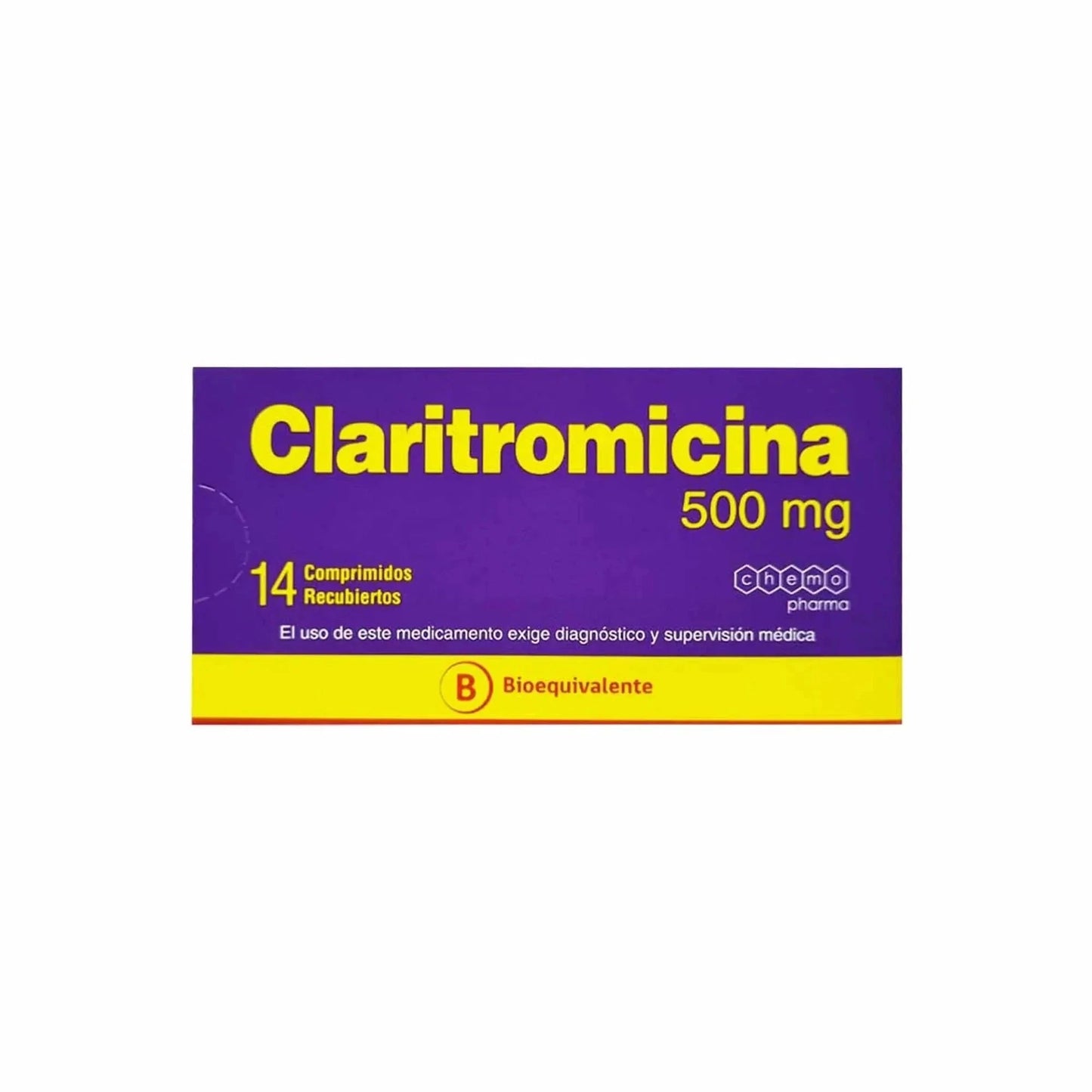Claritromicina 500 mg x 14 comprimidos "Ley Cenabast" Farmex-Pluxee-Persistente 