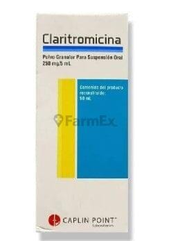 Claritromicina Polvo para Suspensión Oral 250 mg / 5 mL x 60 mL Farmex-MiaHealth-Persistente 