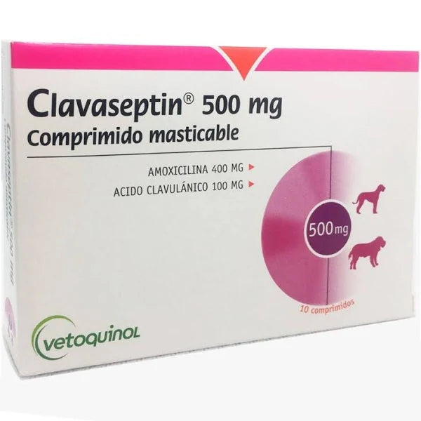 Clavaseptin® 500 mg comprimidos masticable para Perros y Gatos Vetoquinol 