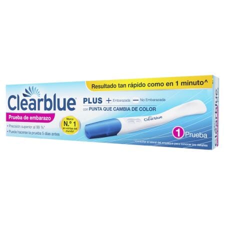 Clearblue Prueba de Embarazo Plus con Punta Cambia de Color x 1 unidad. Farmex-Fonasa 