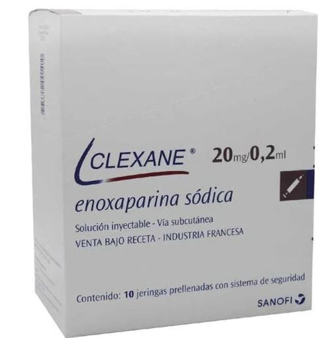 Clexane 20mg / 0.2 mL x 10 Jeringas prellenadas (Sanofi)