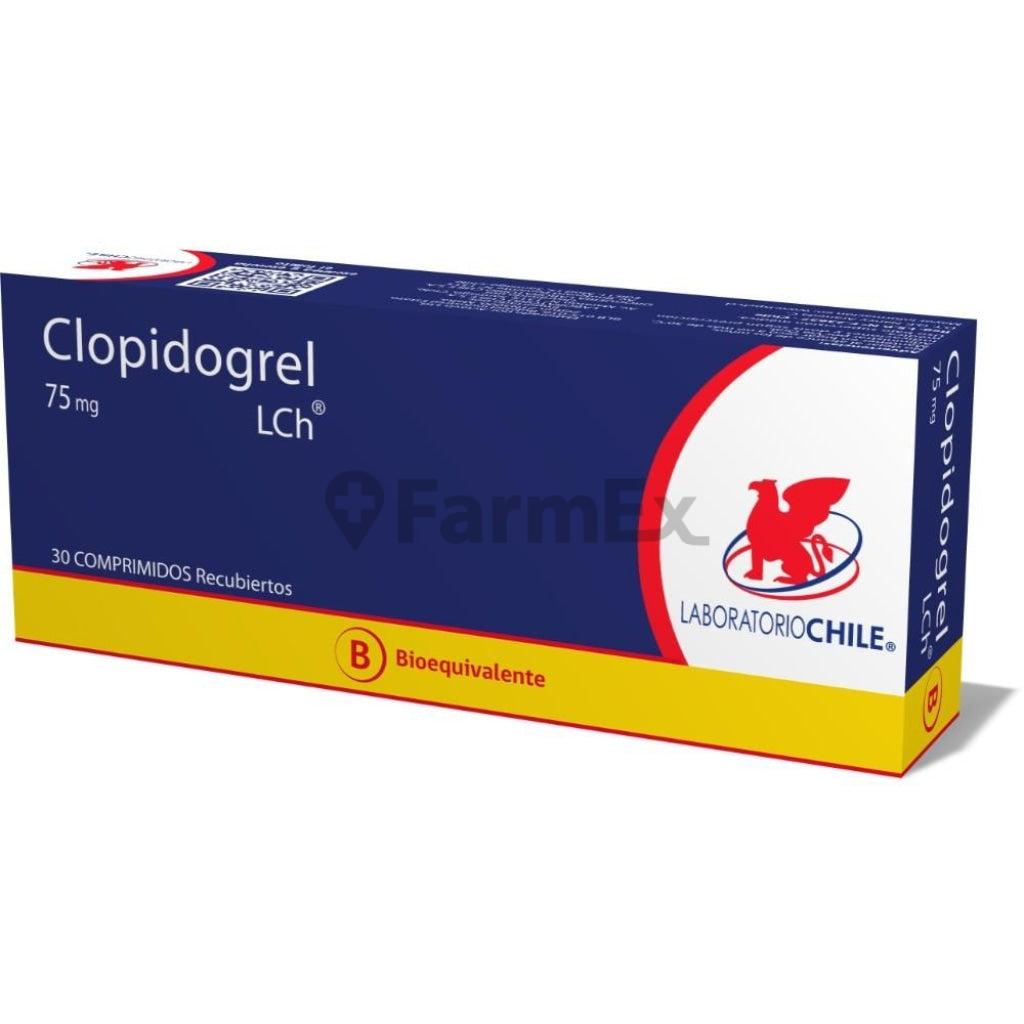 Clopidogrel 75 mg x 30 comprimidos.