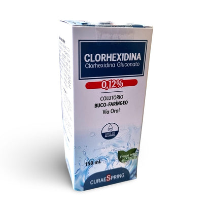 CLORHEXIDINA Gluconato 0,12% Colutorio Buco-Faringeo x 150 mL "Ley Cenabast" Farmex-Pluxee-Persistente 