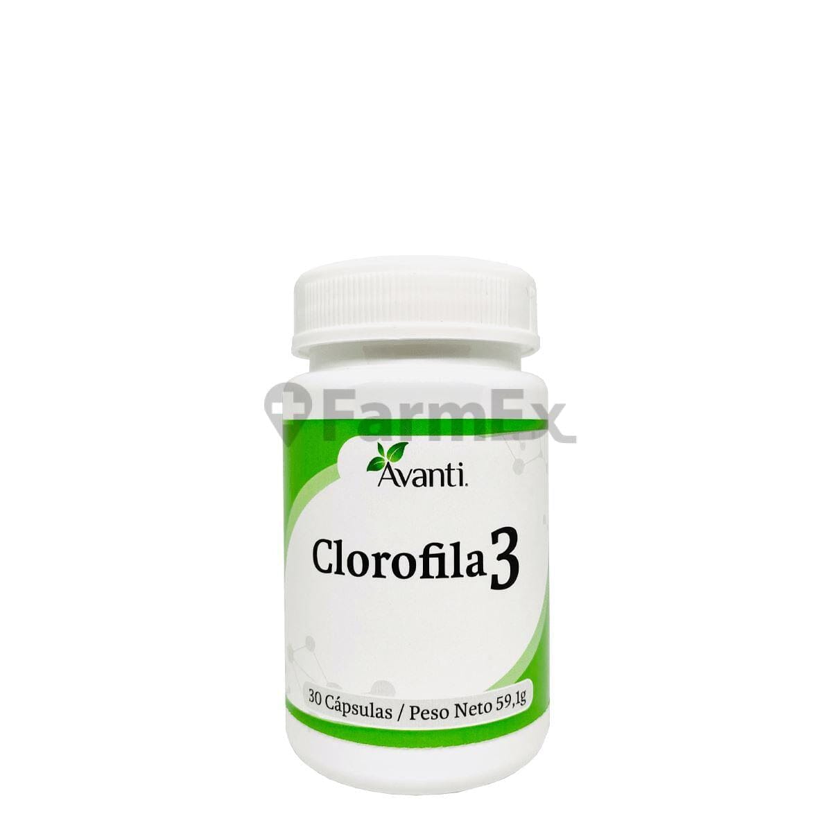 Clorofila3 x 30 cápsulas Farmex-MiaHealth-Persistente 