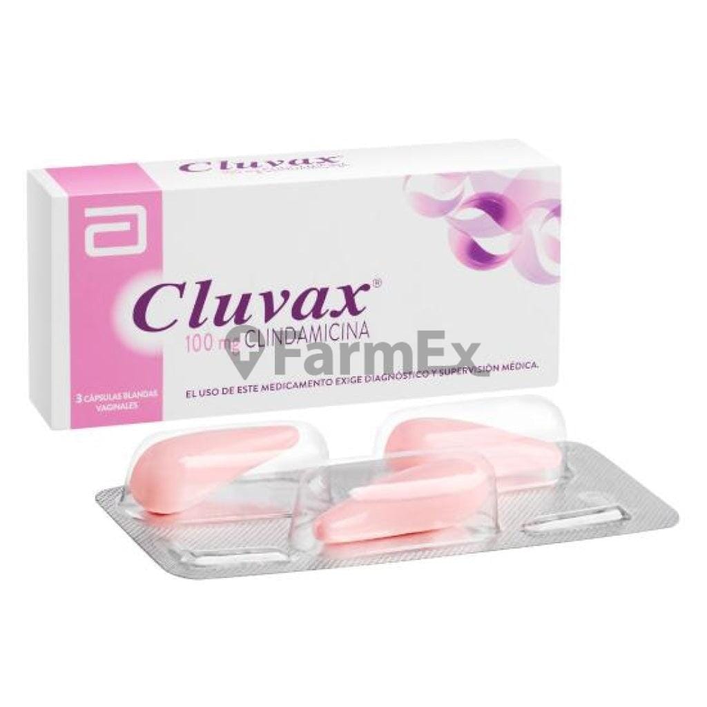Cluvax 100 mg x 3 cápsulas vaginales Farmex-BanMedica-Persistente 