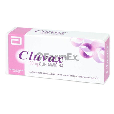 Cluvax 100 mg x 3 cápsulas vaginales Farmex-BanMedica-Persistente 