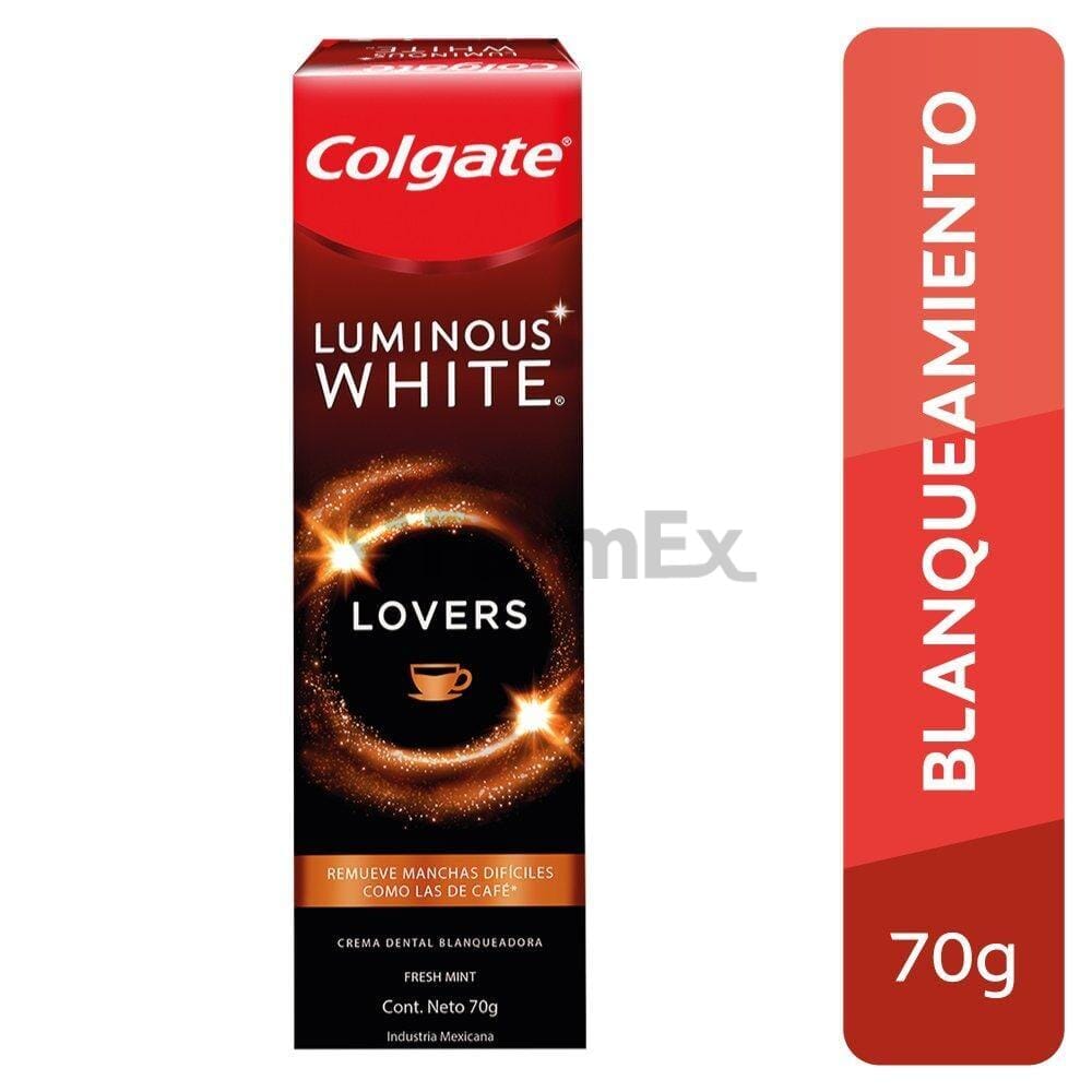 Colgate Crema Dental Blanqueadora "Luminous White" Lovers x 70 g. Farmex-Fonasa 