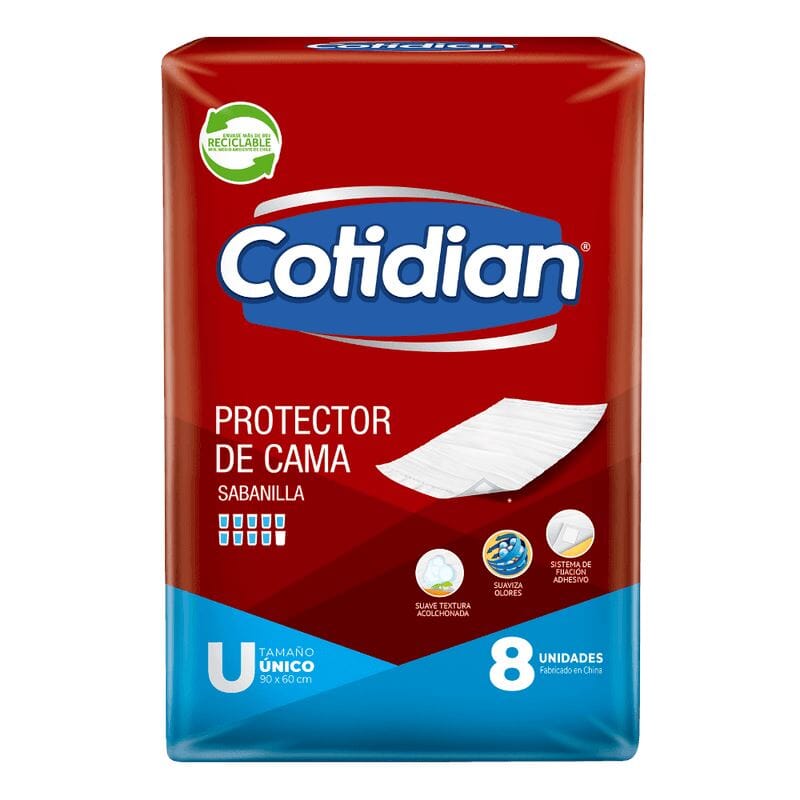 Cotidian "Protector de Cama" 90 cm x 60 cm x 8 unidades Farmex-Pluxee-Persistente 