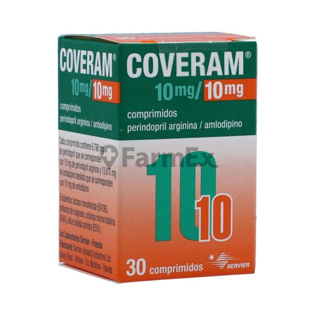 Coveram 10 mg / 10 mg x 30 comprimidos Farmex-Pluxee-Persistente 