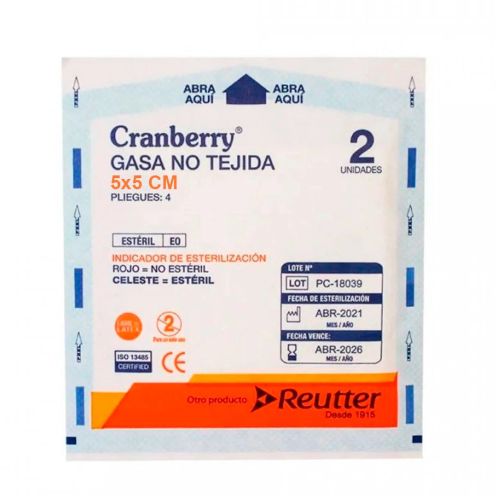 Cranberry Gasa no tejida 5x5 cm x 2 unidades REUTTER 