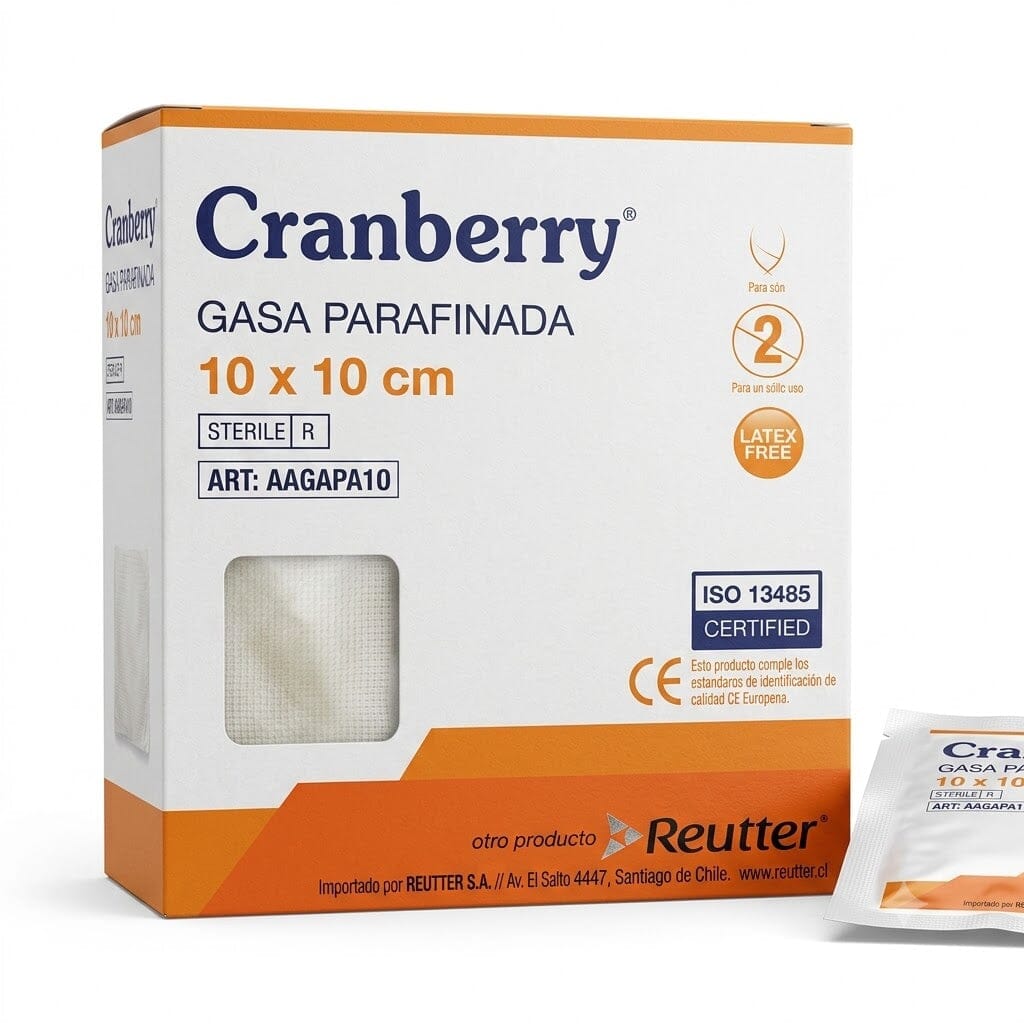 Cranberry Gasa Parafinada 10x10cm x10 unidades REUTTER 