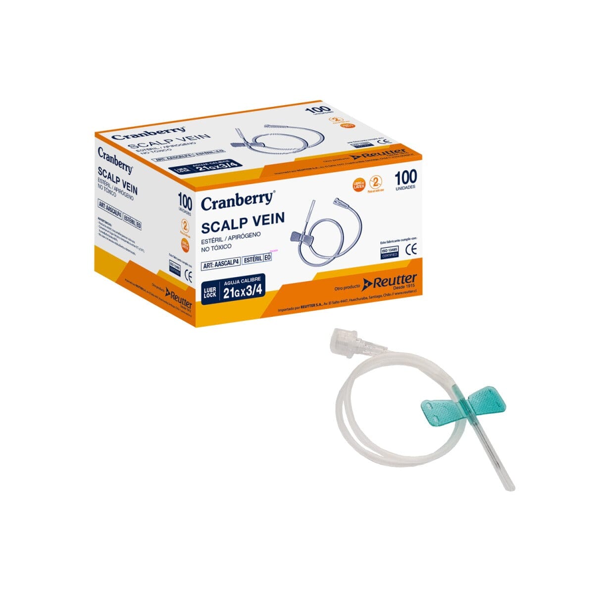 Cranberry Mariposa Scalp Vein 21G x 3/4 REUTTER 