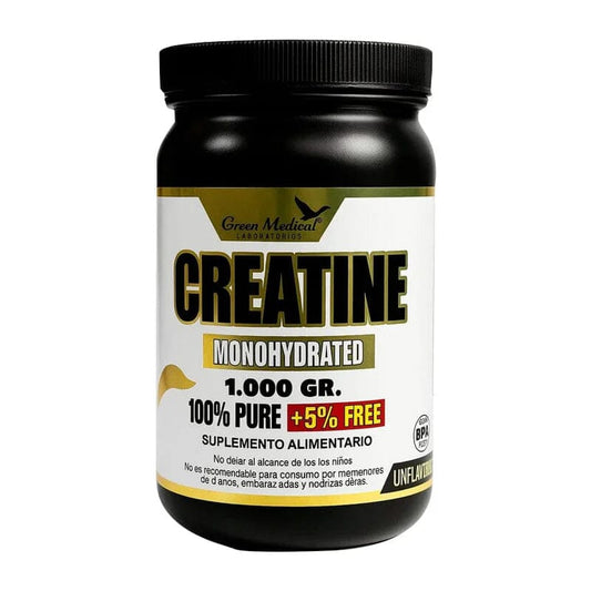 Creatine Monohydrated polvo 203 porciones 1 Kg GREEN MEDICAL 