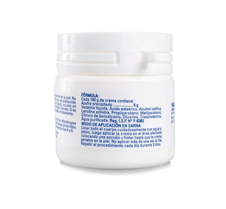 Crema Azufrada Tópica 6% 50 gr Farmex-Fonasa-Persistente 