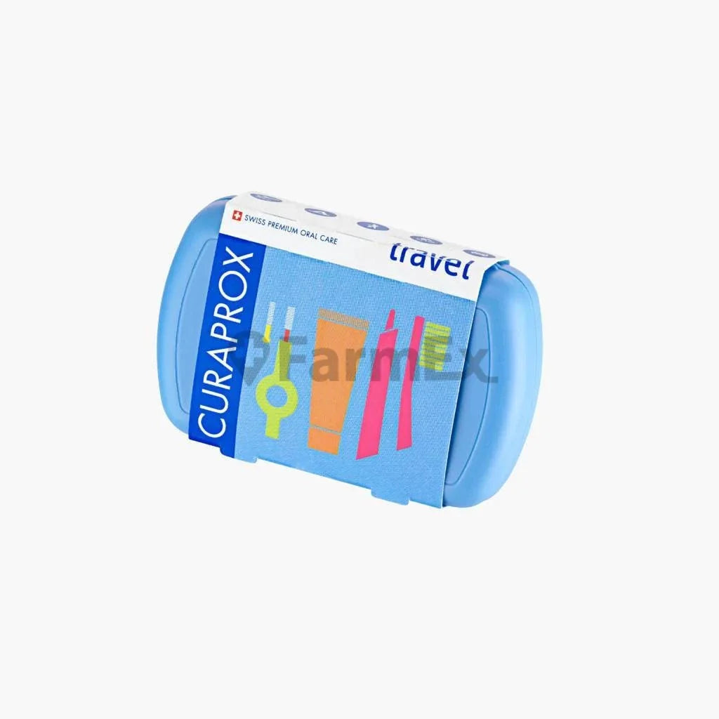 Curaprox "Travel Set Azul" x 3 accesorios en su interior.