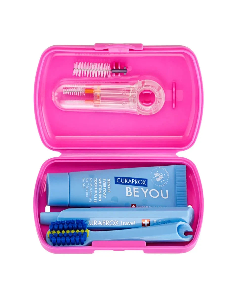 Curaprox "Travel Set Rosa - Ortho" x 5 accesorios Curaden 
