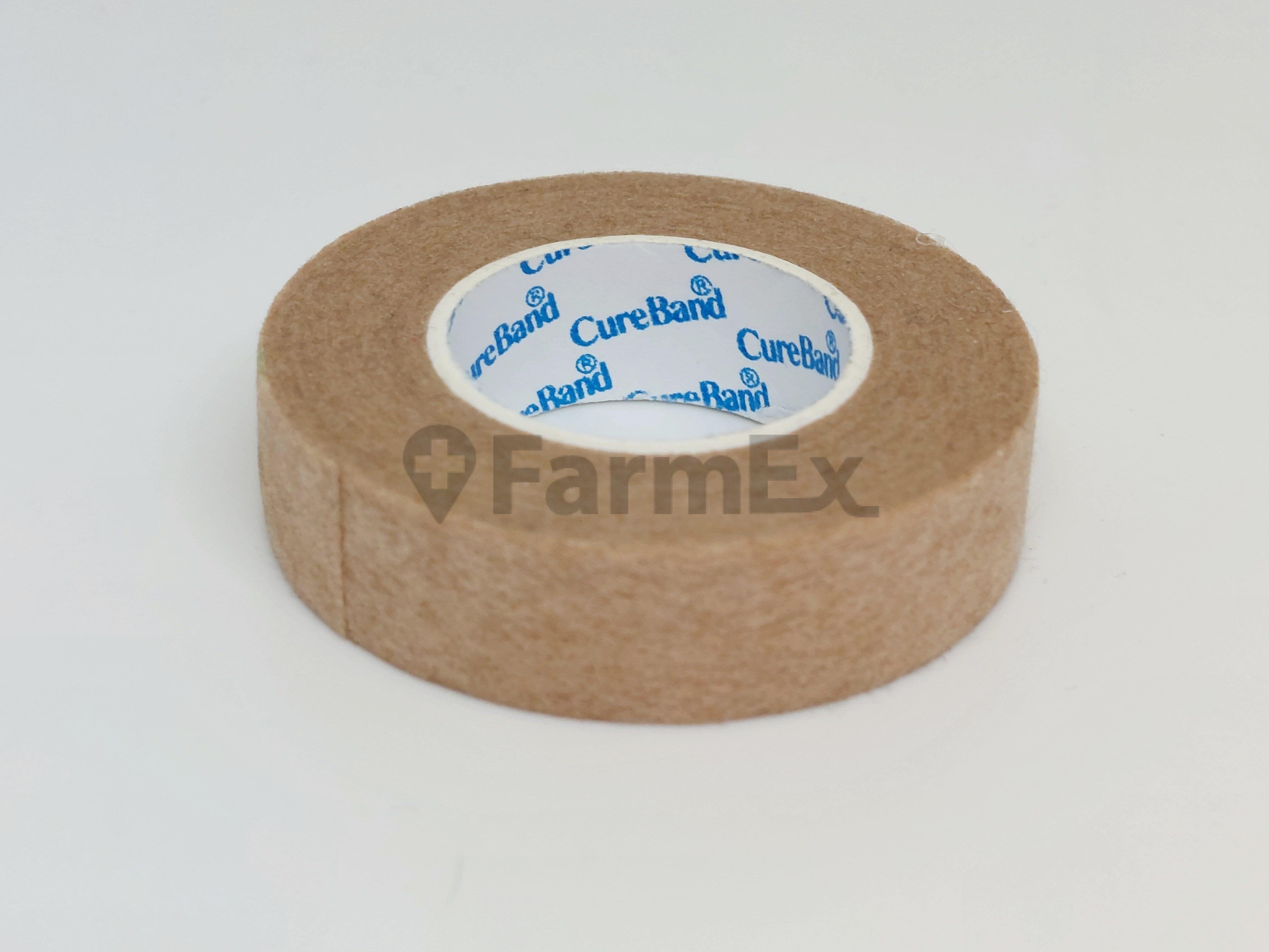 CureBand Tela Microporosa Color Piel 1,25 cm x 9 m x 1 und Farmex-Fonasa-Persistente 