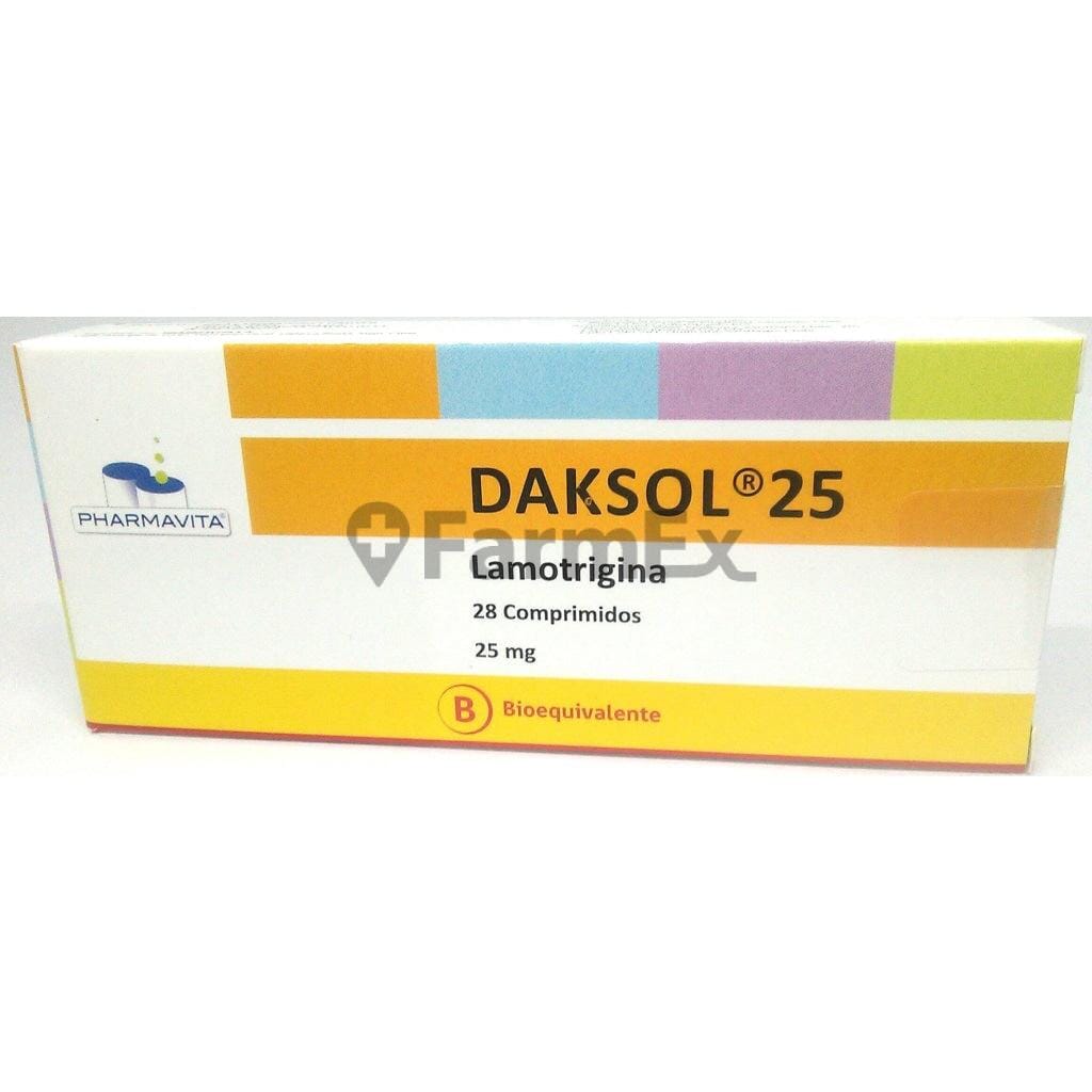 Daksol 25 mg x 28 comprimidos susc-1 de 6 meses Farmex-Suscripciones-Persistente 
