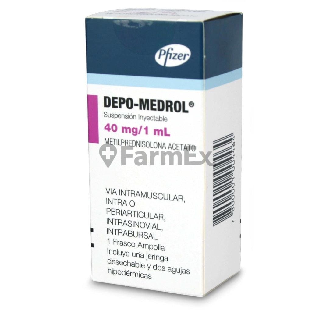 Depo Medrol Suspension Inyectable 40 mg / 1 mL x 1 Frasco Ampolla "Ley Cenabast" Farmex-MiaHealth-Persistente 