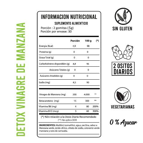 DETOX Vinagre de Manzana x 60 gomitas